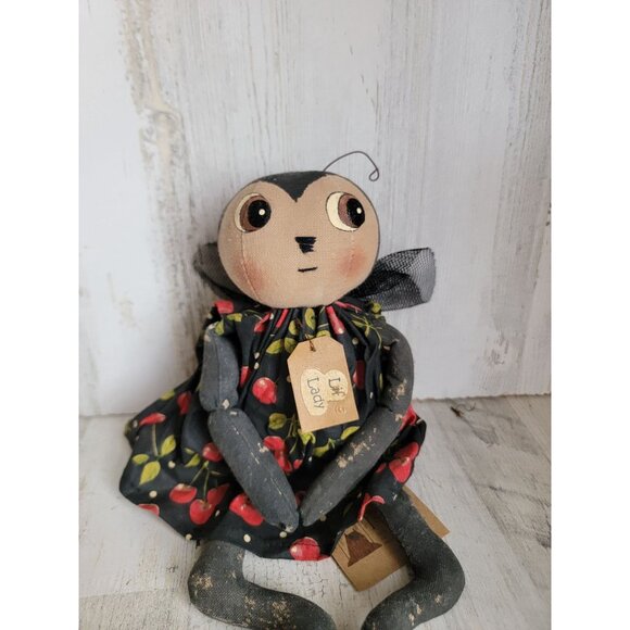 Pearsons Primitive lady bug vintage AS IS plush bug unique figure decor - Picture 4 of 9
